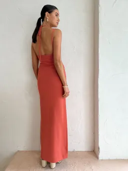 Sir the Label Nadja Midi Dress Coral Pink Size AU 6 for rent on The Volte - image 4