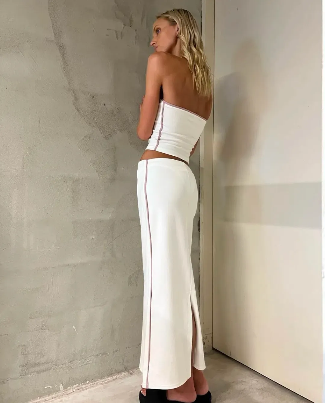 With Harper Lu Fiesta Top and Skirt Set White Size 8 for rent on The Volte - main image