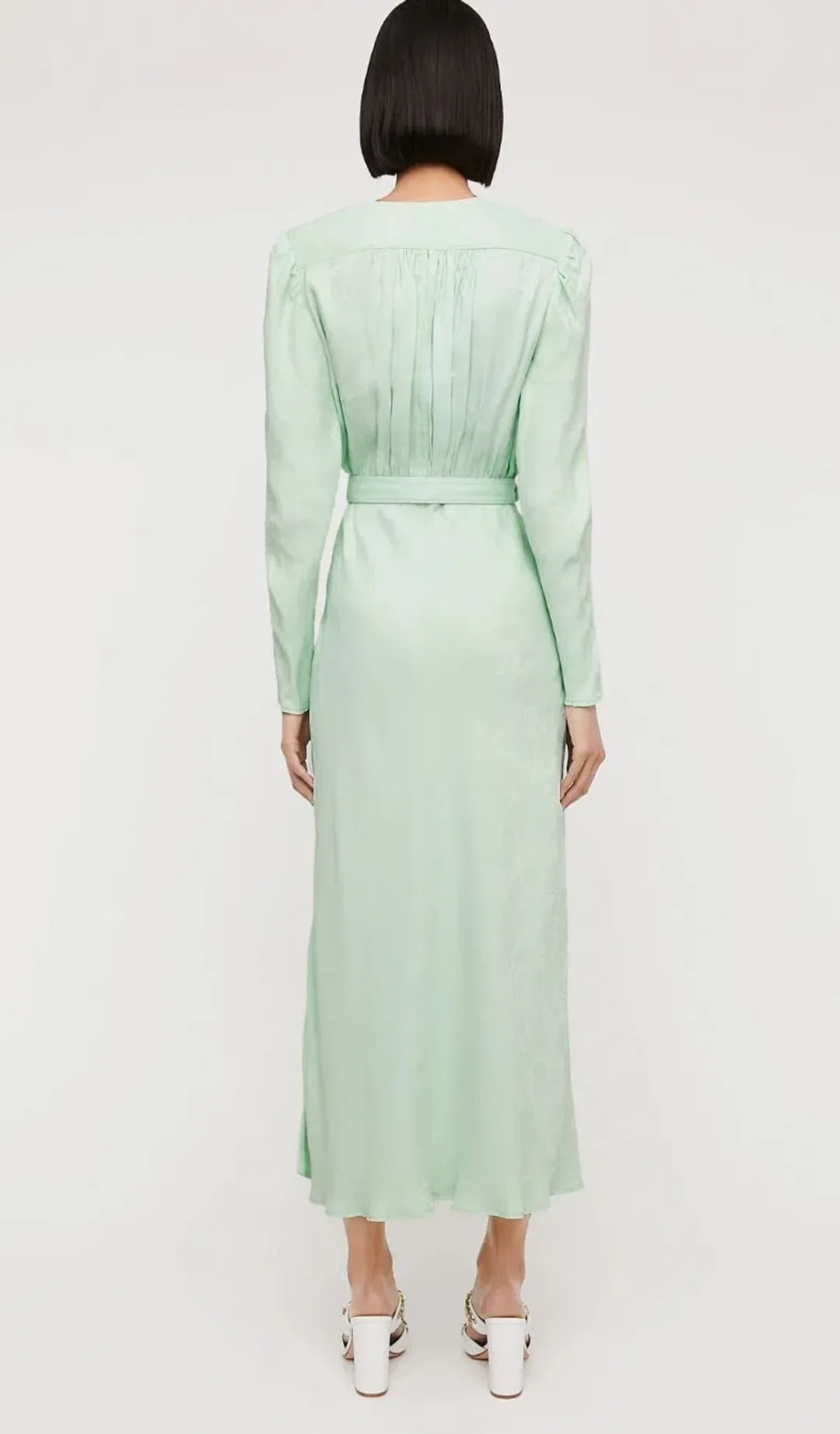 Scanlan Theodore French Jacquard Midi Dress Mint Size 10 for rent on The Volte - main image