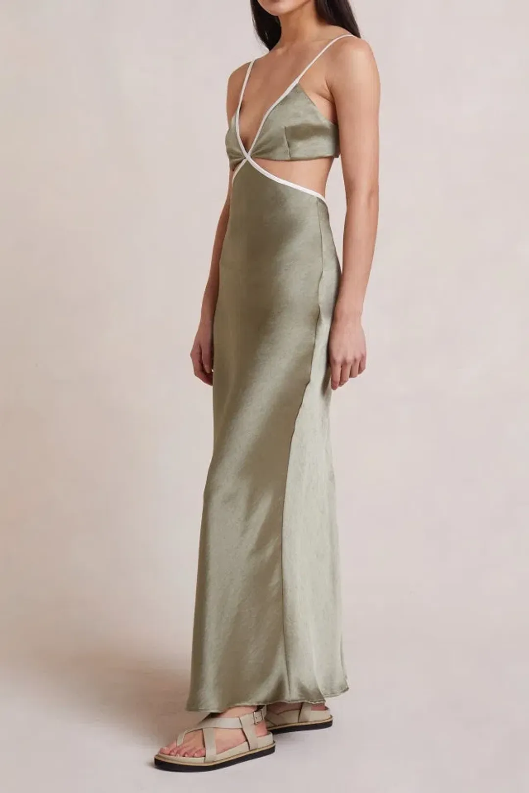 Bec & Bridge Veronique Dress Sage Size 8  for rent on The Volte - main image