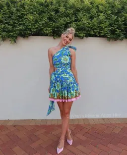 Alemais Winnie Mini Dress Blue Print Size 6 for rent on The Volte - image 8