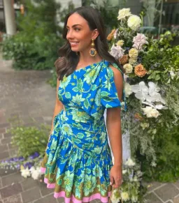 Alemais Winnie Mini Dress Blue Print Size 6 for rent on The Volte - image 3