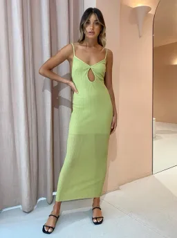 Bec & Bridge Plisse Maxi Dress in Pistachio Size 8  for rent on The Volte - image 1