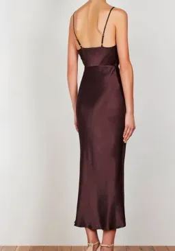 Shona Joy Bias Cowl Midi Dress Chocolate Size 10  for rent on The Volte - image 3