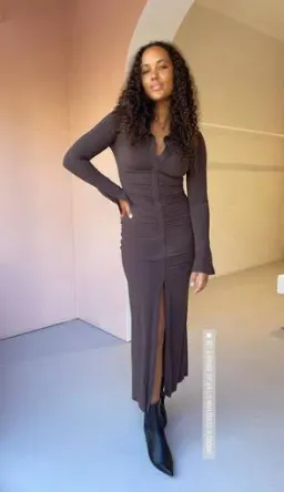 Bec & Bridge Sylvia Long Sleeve Maxi Dress Cognac Size 8  for rent on The Volte - image 4