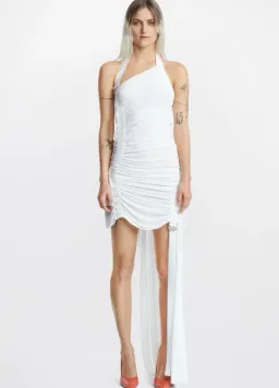 Dion Lee Safety Slider Gathered Dress Ivory Size 6 for rent on The Volte - image 2