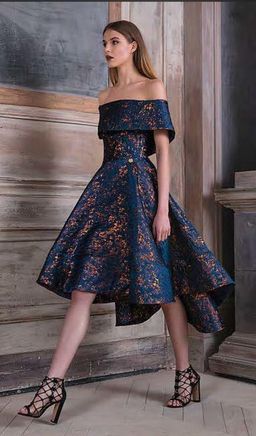Bronx and Banco Mini Angelique Dress Navy & Gold for rent on The Volte - image 1