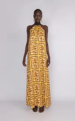 Sunset Lover Tiled Hanson Palm Dress Print Size 8 for rent on The Volte - image 3