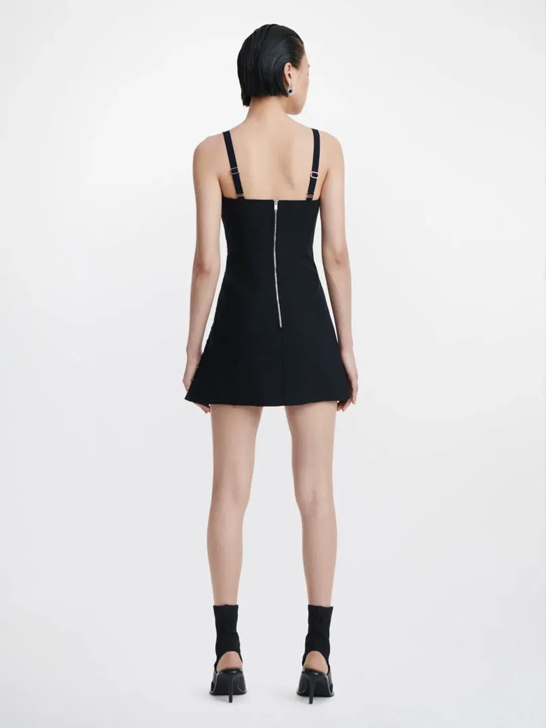 Dion Lee Hook and Eye Pocket Dress Black Size 8  for rent on The Volte - main image