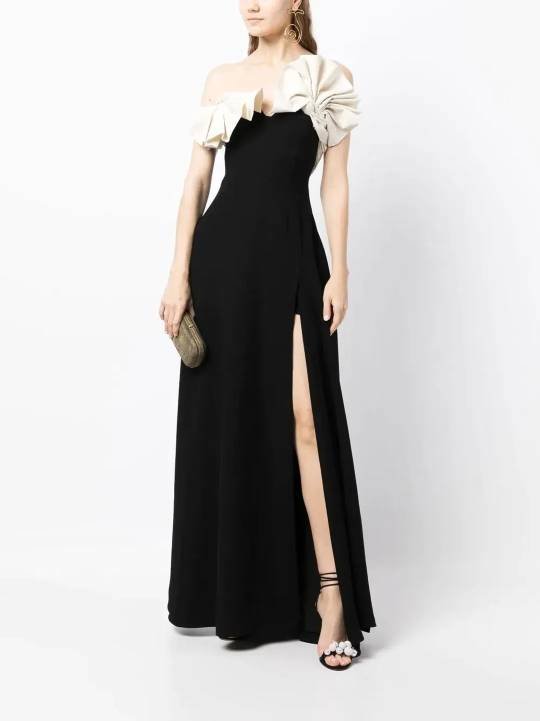 Rachel Gilbert Lavina Floor length Gown Black/White Size 3/ AU 12 for rent on The Volte - main image