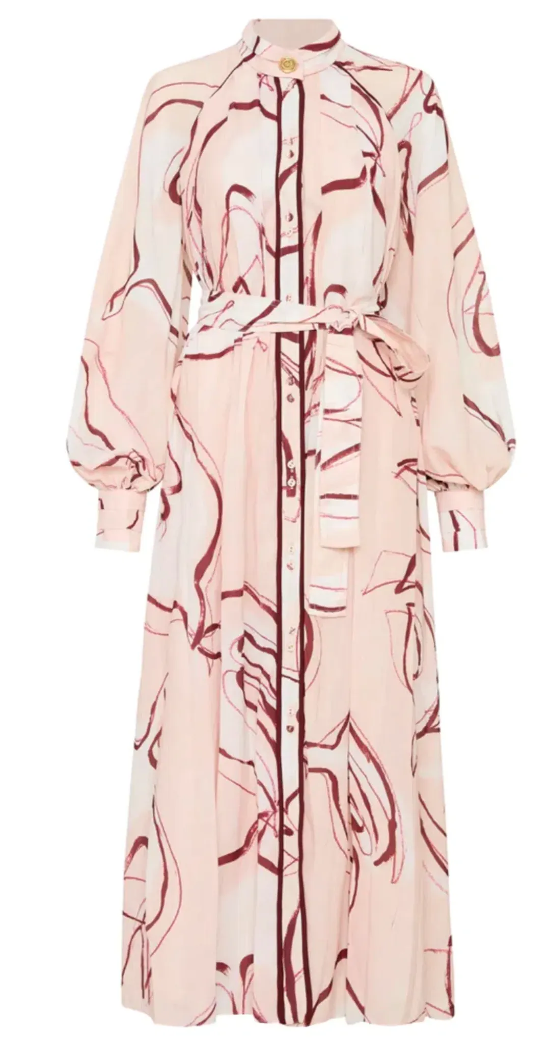 Aje Beatrice Pleated Midi Dress Print Size 16 for rent on The Volte - main image