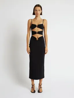 Christopher Esber Pierced Orbit Column Dress Black Size 10 for rent on The Volte - image 1