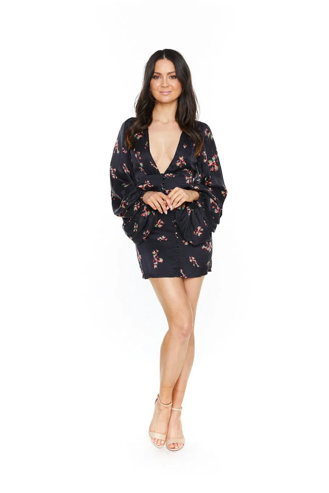 Rat & Boa Stevie Dress Black Floral Size 8 for rent on The Volte - main image