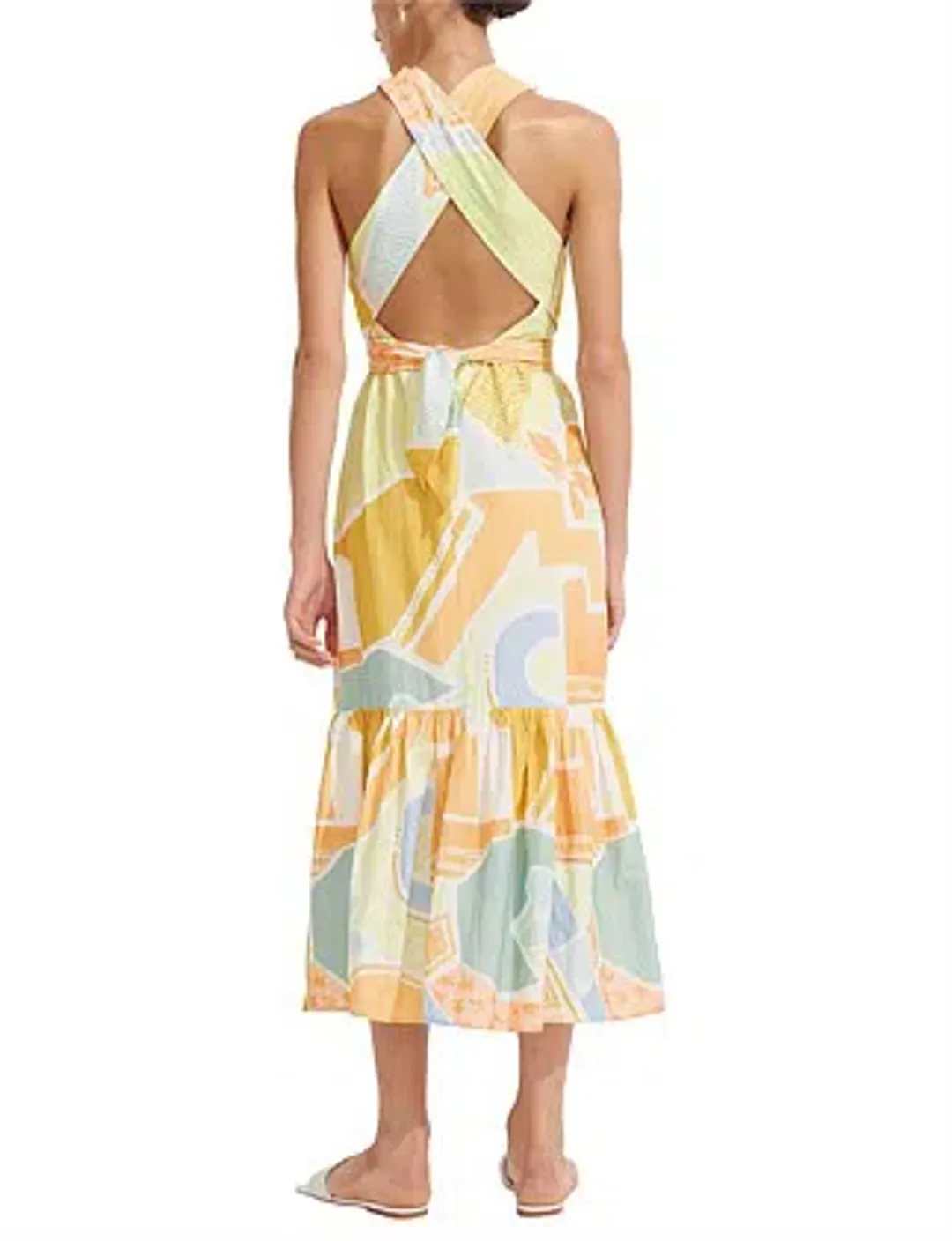 Steele Sia Midi Convertible Neckline Dress Multicolor Size AU 8  for rent on The Volte - main image