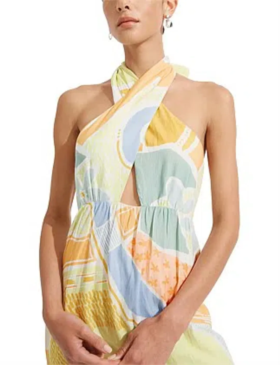 Steele Sia Midi Convertible Neckline Dress Multicolor Size AU 8  for rent on The Volte - main image