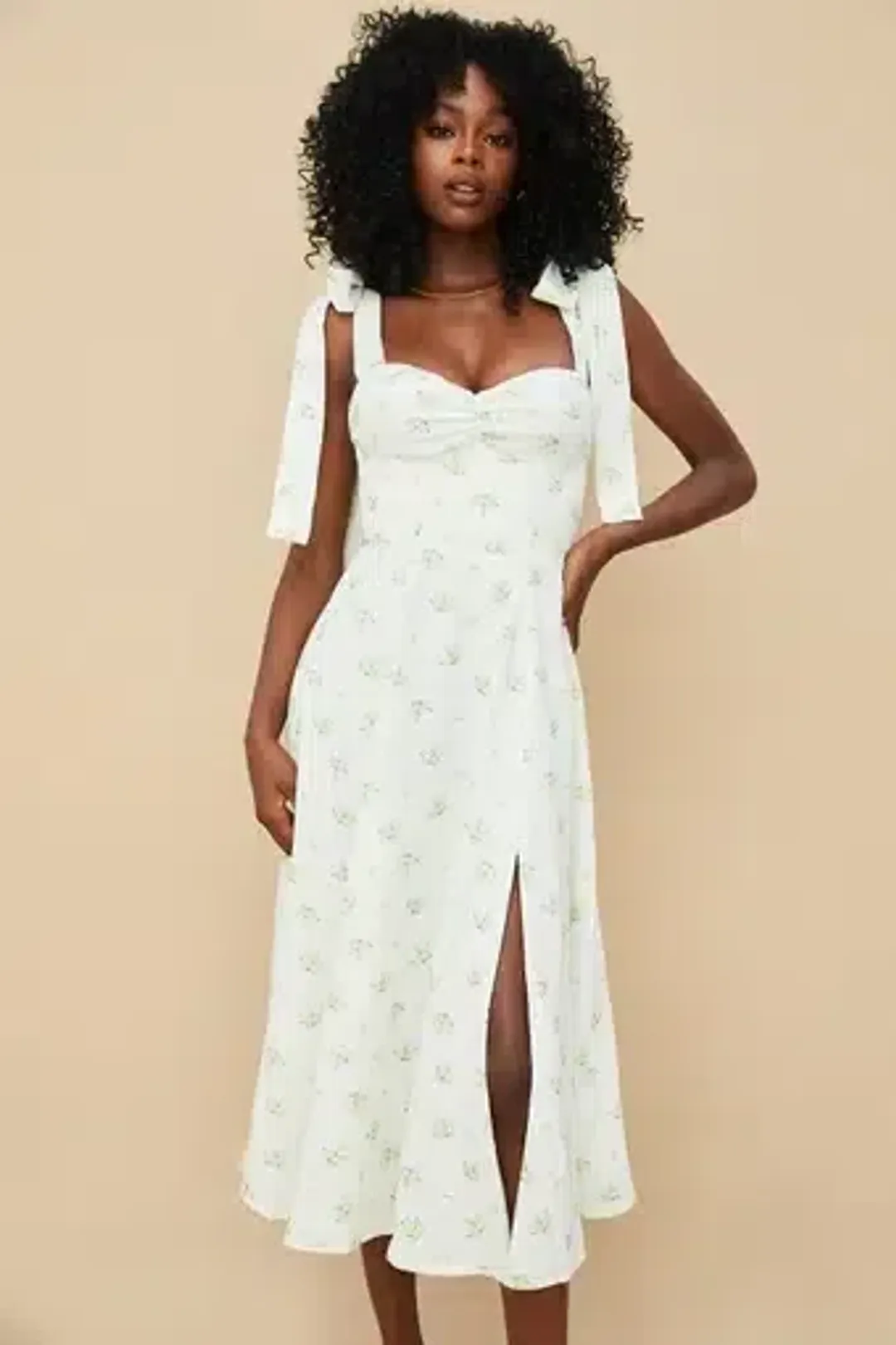 House Of CB Alicia Ivory Floral Midi Sundress White Size XS / AU 6 for rent on The Volte - main image