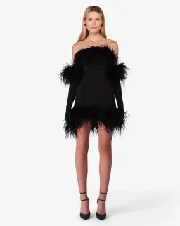 Miscreants Cupid Dress & Gloves Feather Black Size 10 UK / AU 8-10 for rent on The Volte - image 2