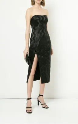 Manning Cartell No Filter Strapless Midi Dress Black Size 12 for rent on The Volte - image 1