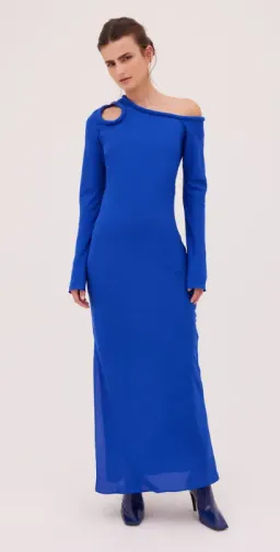 Bianca Spender Vivian Satin Dress Cobalt Size 2 / Au 10 for rent on The Volte - image 5