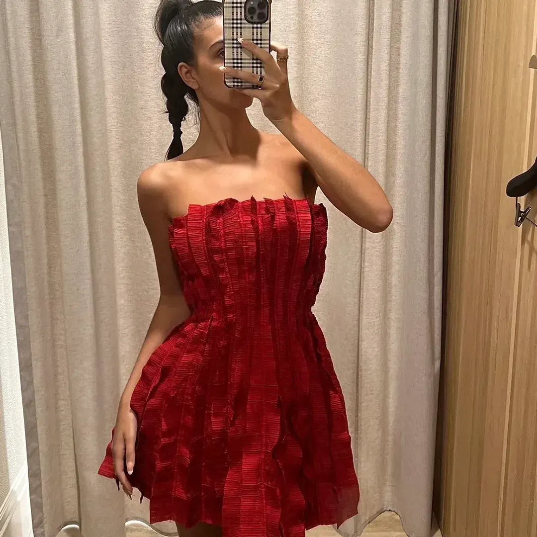 Aje Hybrid Sleeveless Mini Dress in Scarlet Red Size 10 / M for rent on The Volte - main image