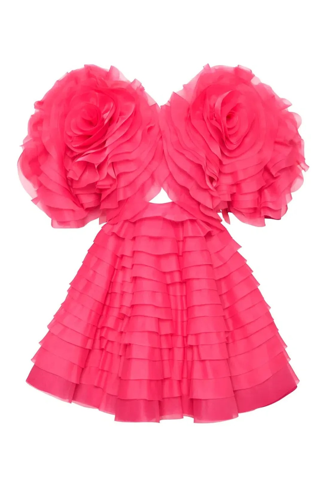 Aje Amour Ruffle Mini Dress Pink Size 8 / S for rent on The Volte - main image