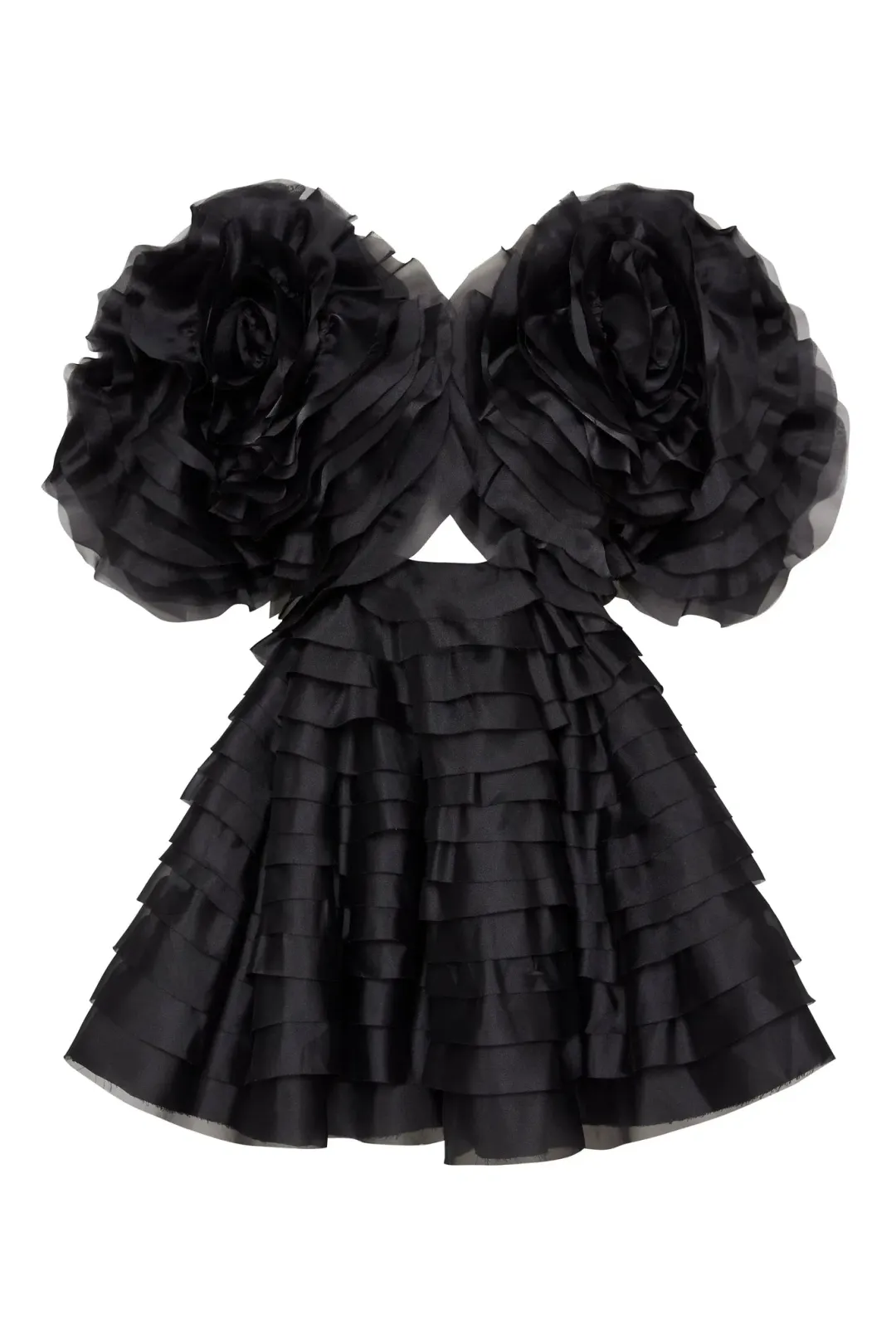 Aje Amour Ruffle Mini Dress Black Size 12 / L for rent on The Volte - main image