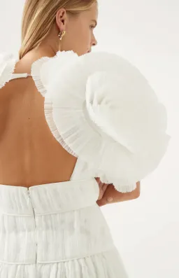 Aje Expressive Pleated Maxi Dress Ivory Size 8 / S for rent on The Volte - image 3