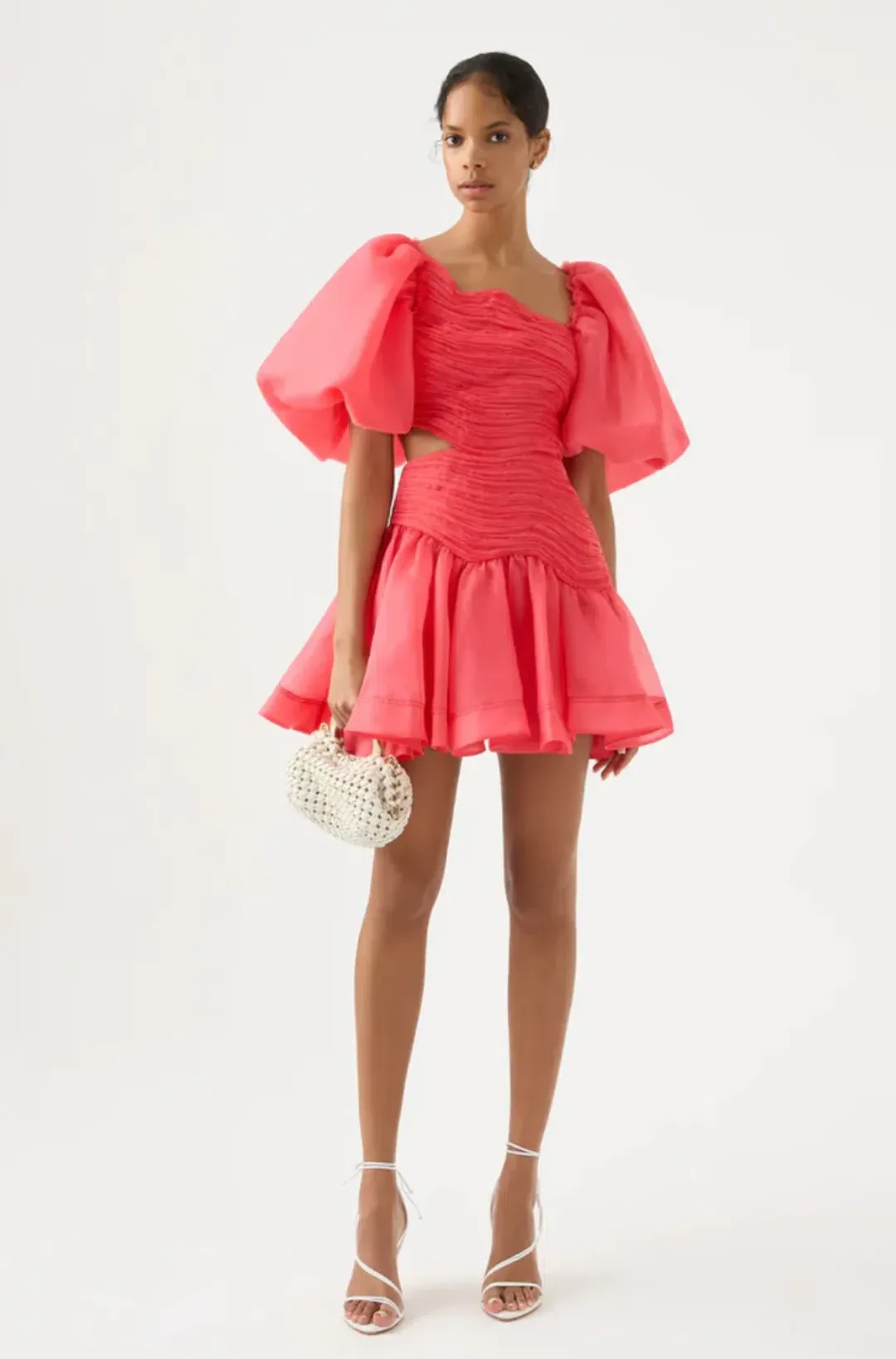Aje Joan Puff Sleeve Mini Dress Pink Size 8 / S for rent on The Volte - main image