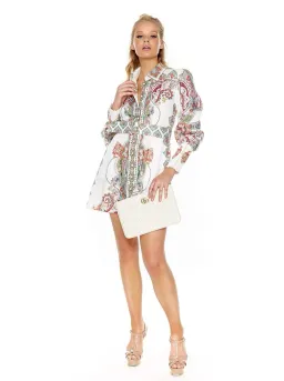Zimmermann Ninety Six Shirt Mini Dress Lennon Paisley Print Size 6 for rent on The Volte - image 1