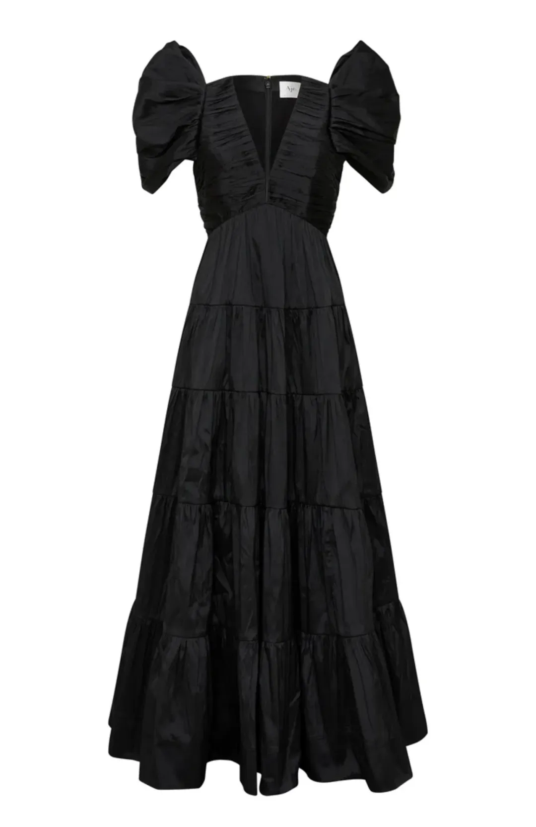 Aje Statuesque Tiered Gown Black Size 10  for rent on The Volte - main image