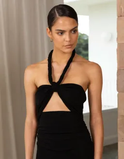 MISHA Lydia Midi Dress Black Size 6/XS for rent on The Volte - image 2