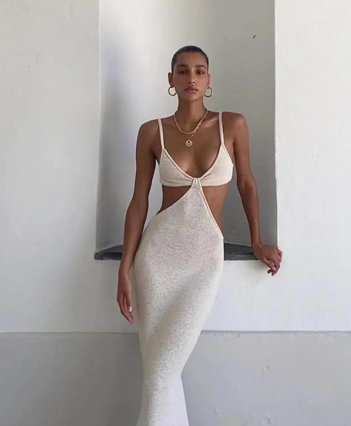 Cult Gaia Serita Dress Off White Size AU 6 for rent on The Volte - main image