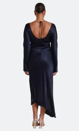 Bec & Bridge Moon Dance Long Sleeve Cowl Dress Navy Size AU 18  for rent on The Volte - image 2