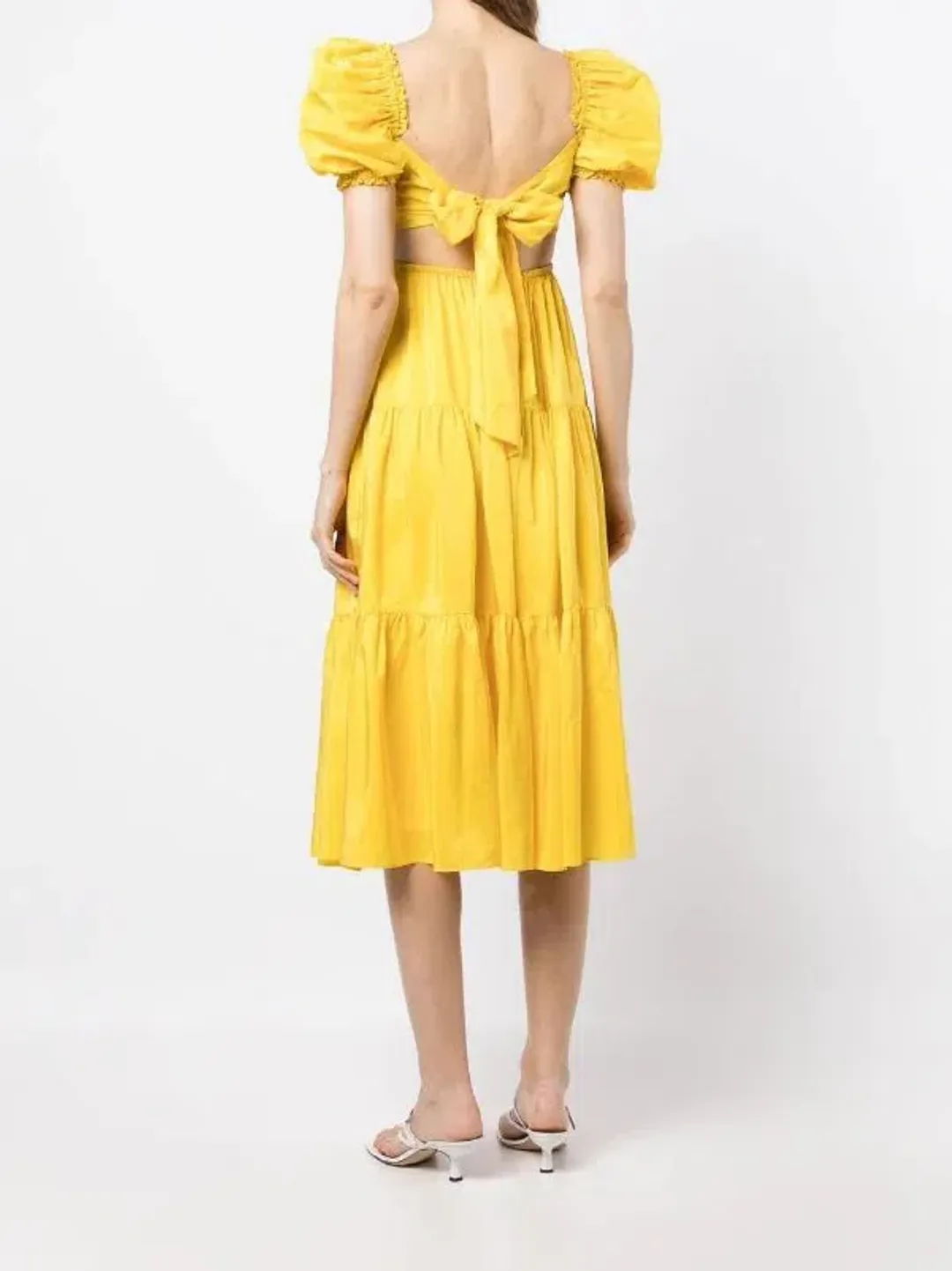 Rebecca Vallance Izzy Midi Dress Yellow Size AU 10 for rent on The Volte - main image