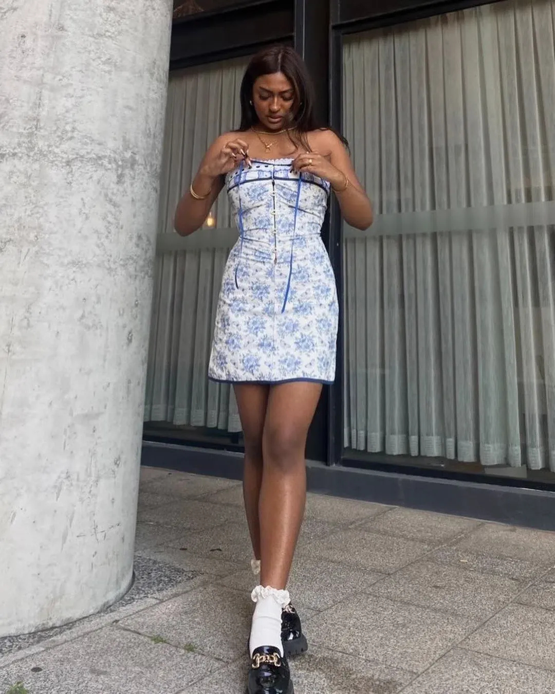 With Jean Sabrin Dress in Toile Papillon White Size M / AU 10 for rent on The Volte - main image