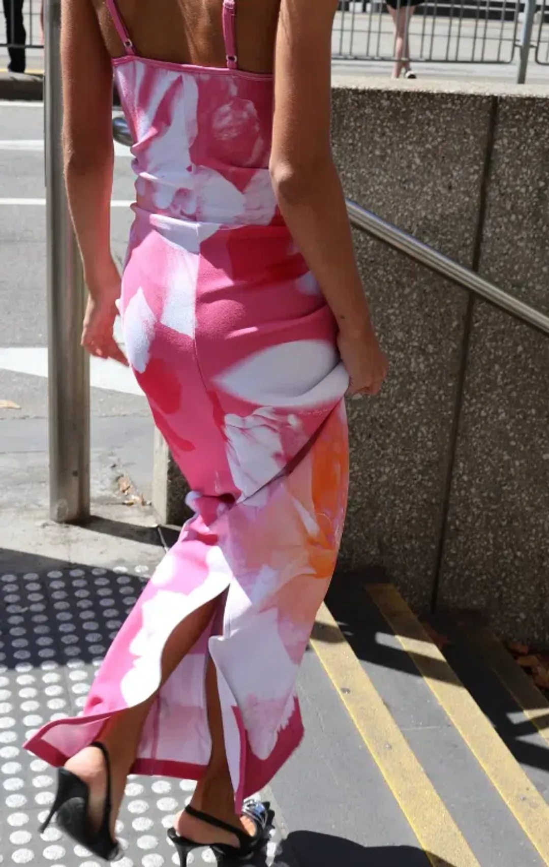With Harper Lu Valentina Slip Dress Pink Hues Print Size 8 for rent on The Volte - main image
