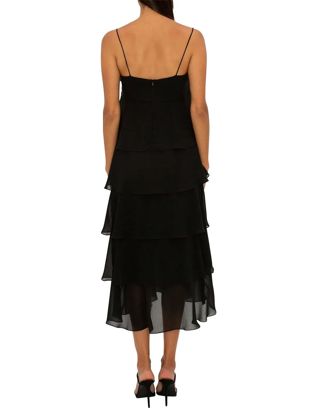 Carla Zampatti Black Tiered Maxi Dress Size 8 for rent on The Volte - main image