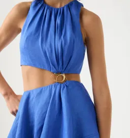 Aje Wave Cut Out Ring Midi Dress Marine Blue Size 12 / L for rent on The Volte - image 2