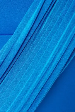 Alex Perry Marnel One Shoulder Cape Effect Pleated Satin Crepe Maxi Dress Blue Size 8 for rent on The Volte - image 4