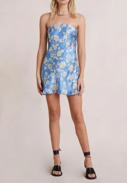Bec & Bridge Blossom Mini Dress Blue Size 10 for rent on The Volte - image 1