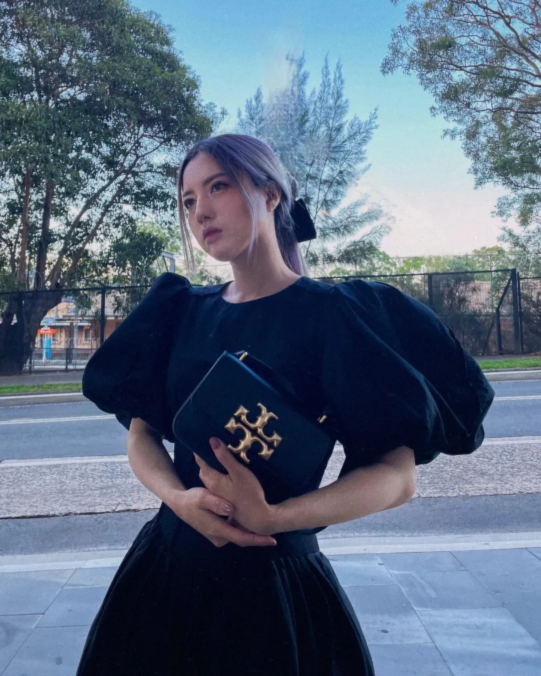 Aje Gianna Puff Sleeve Mini Dress Black Size 8 for rent on The Volte - main image