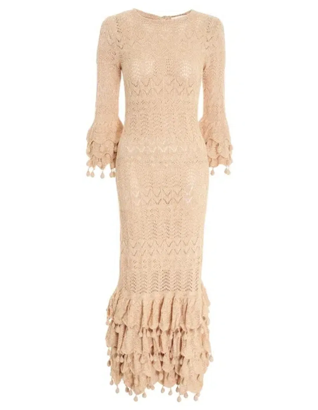 Zimmermann Wonderland Tiered Frill Dress Cream Marle Size 2/Au 12  for rent on The Volte - main image