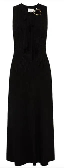 Aje Crescent Knit Midi Dress Black Size 12 / L for rent on The Volte - image 4