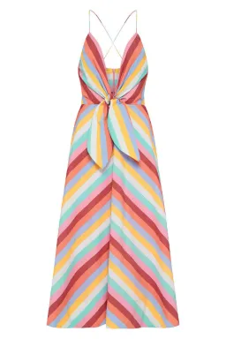 Rebecca Vallance Lolita Tie Midi Dress in Multi Colour Print Size 14 for rent on The Volte - image 3
