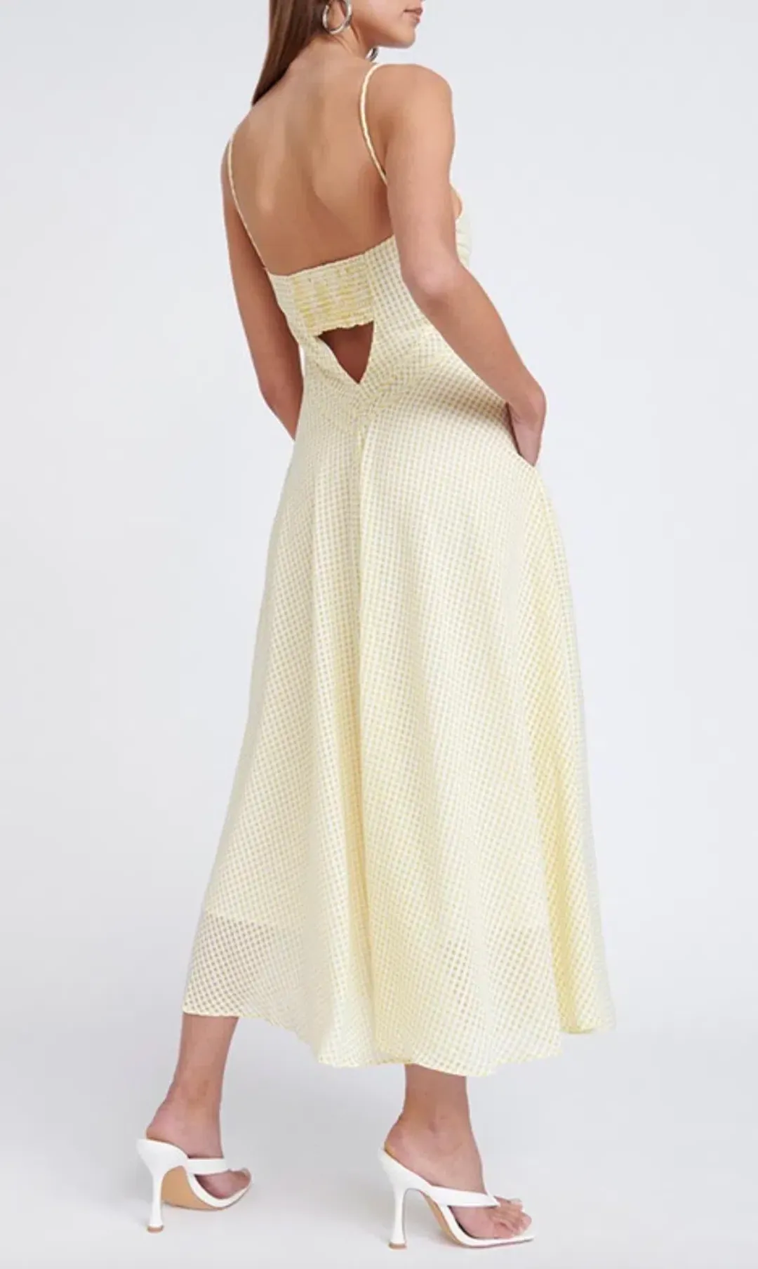 By Johnny Romy Check Dress Yellow Size 6 for rent on The Volte - main image