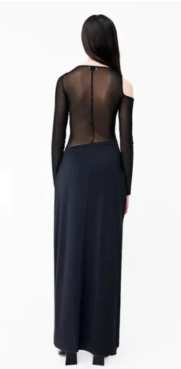Suboo Rodin Long Sleeve Mesh Jersey Maxi Dress Black Size M / Au 10 for rent on The Volte - image 2