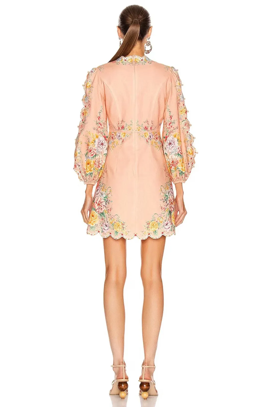 Zimmermann Zinnia Scallop Dress Floral Size 1/Au 10 for rent on The Volte - main image