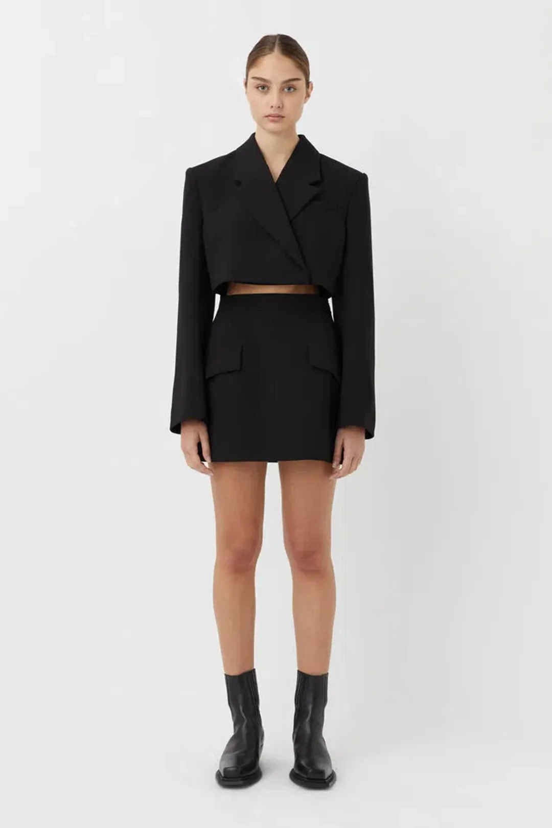 Camilla and Marc Camellia Tailored Cut Out Blazer Mini Dress Black Size 8 for rent on The Volte - main image