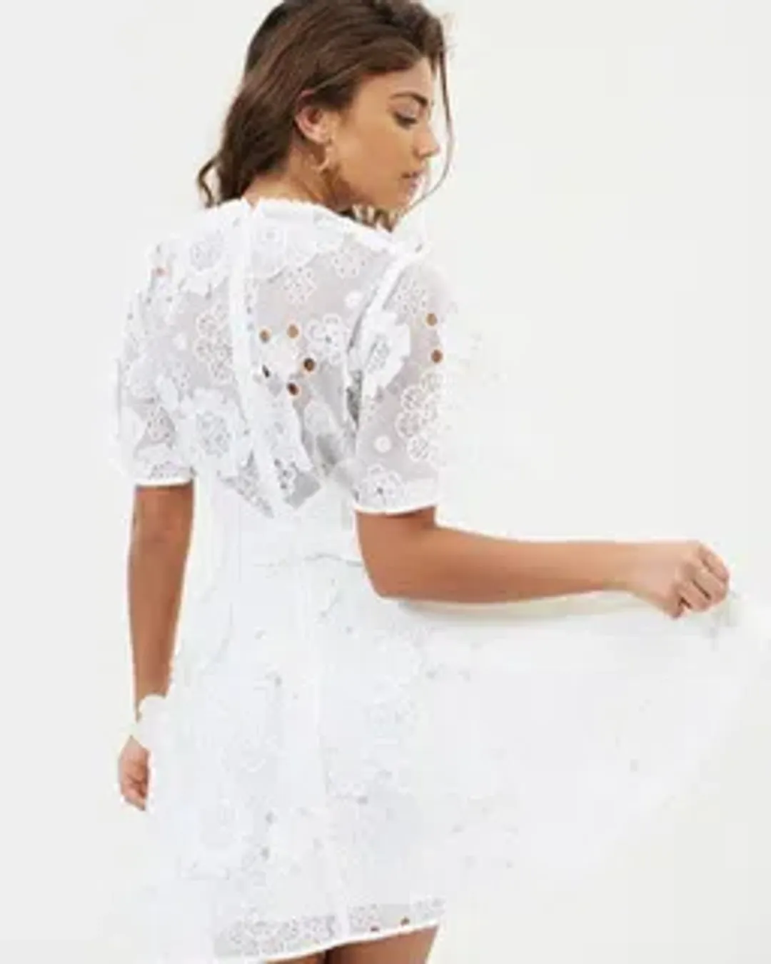 Talulah White Lace Mini Dress Size 8 for rent on The Volte - main image