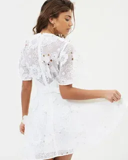 Talulah White Lace Mini Dress Size 8 for rent on The Volte - image 1